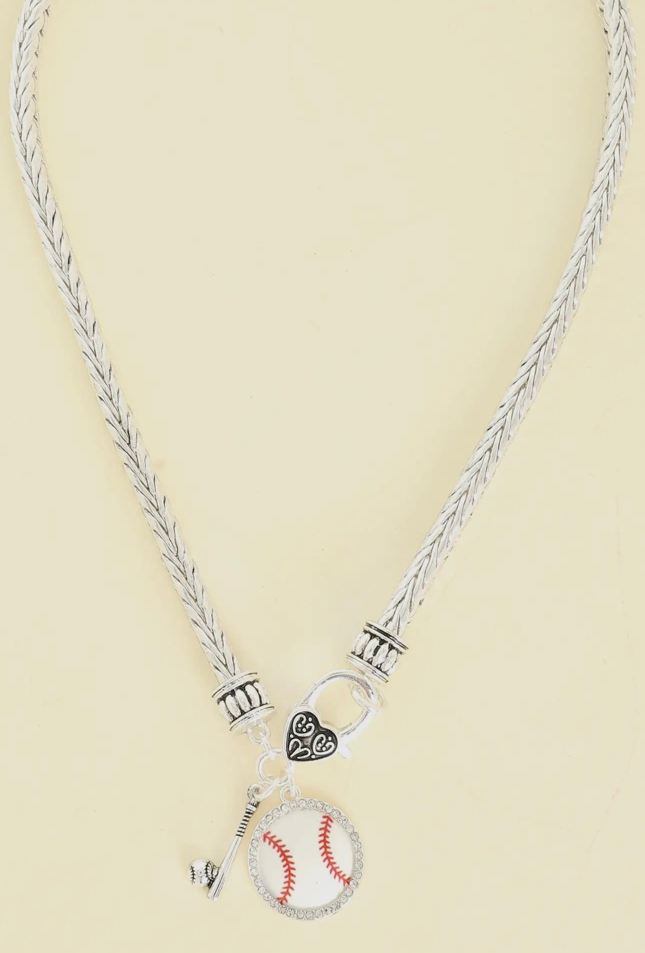 Baseball Charm Silver Necklace