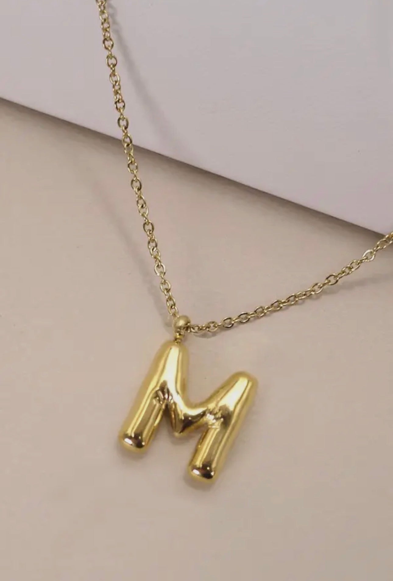 Gold Initial M Necklace