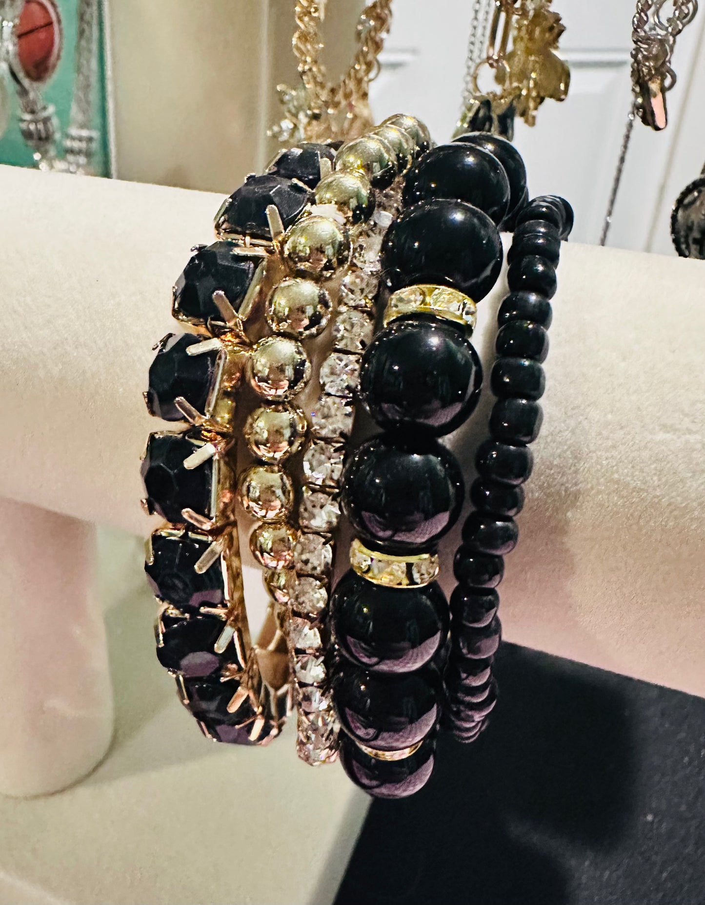 Glamorous Black Bracelet Set