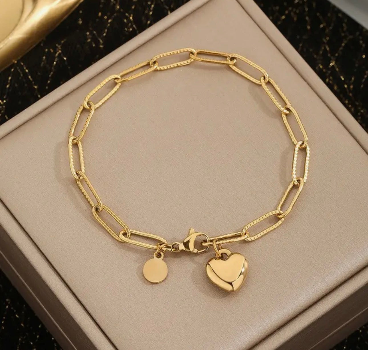 Gold Chain Heart Bracelet