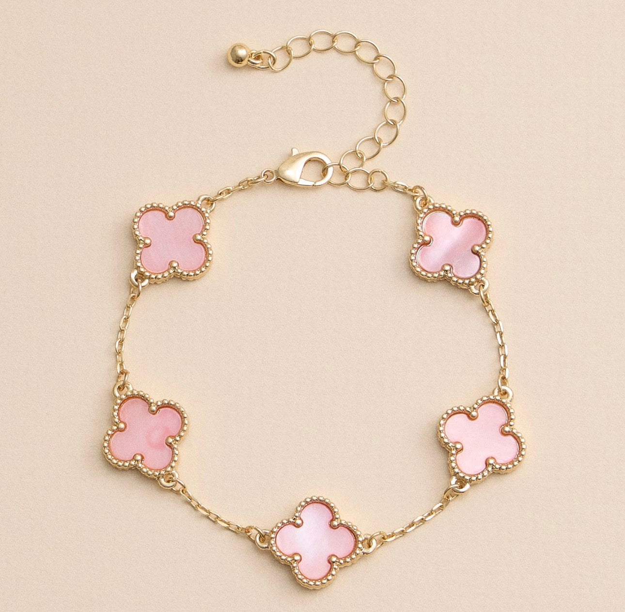 Pink Clover Bracelet