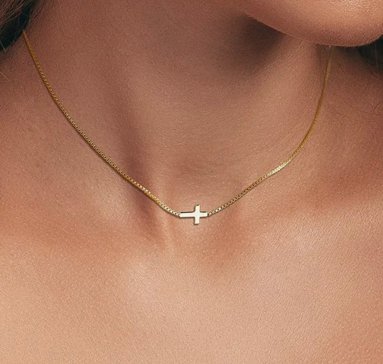 Dainty Gold Cross Necklace