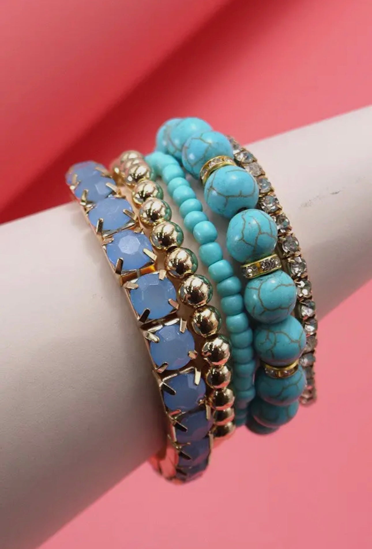 Blue Turquoise Bracelet Set