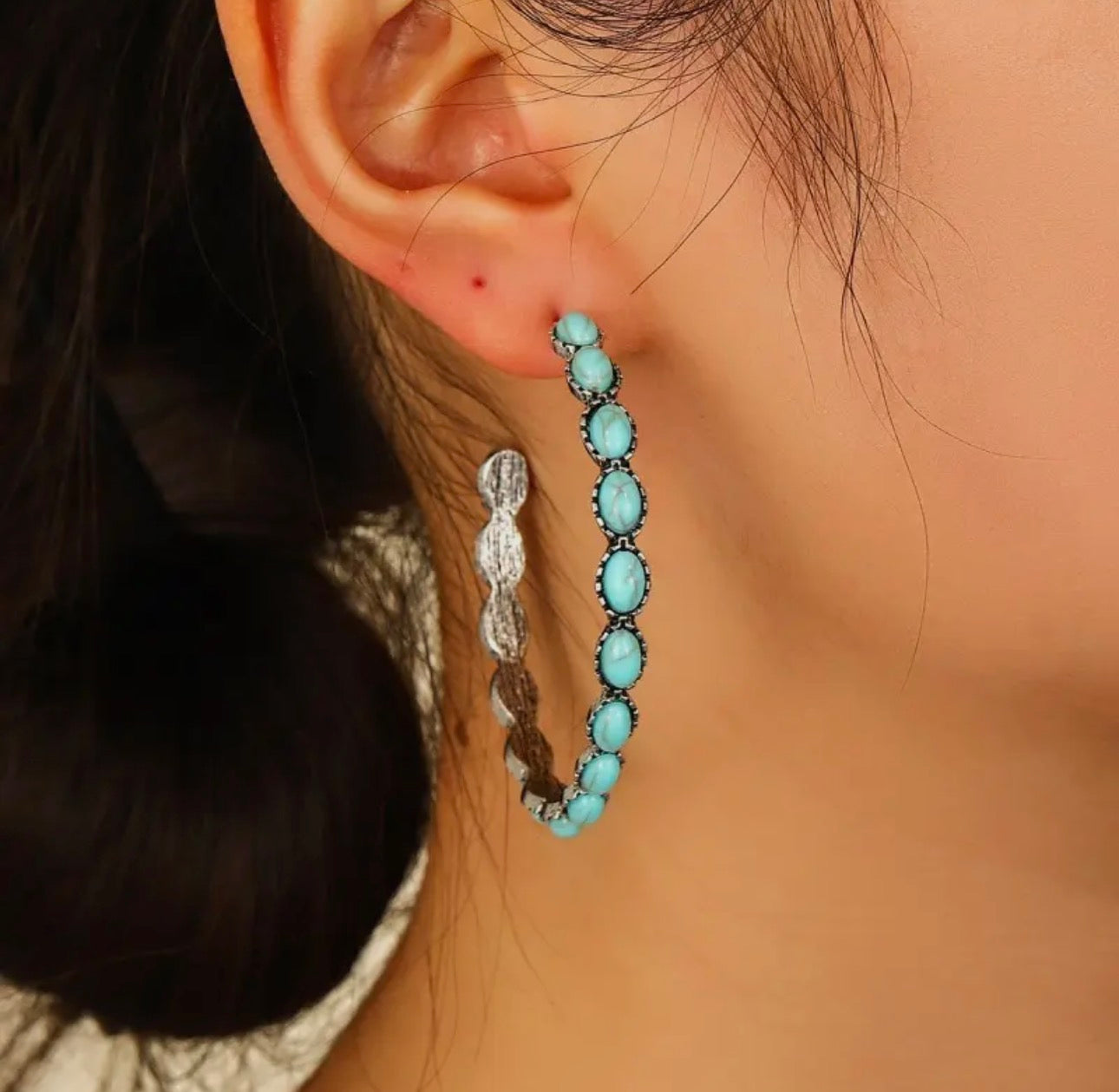 Western Turquoise Hoops