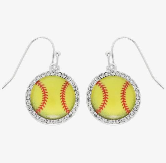 Softball Dangle Earrings