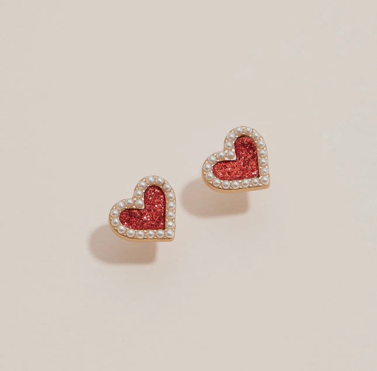 Glitter Hearts with Pearls