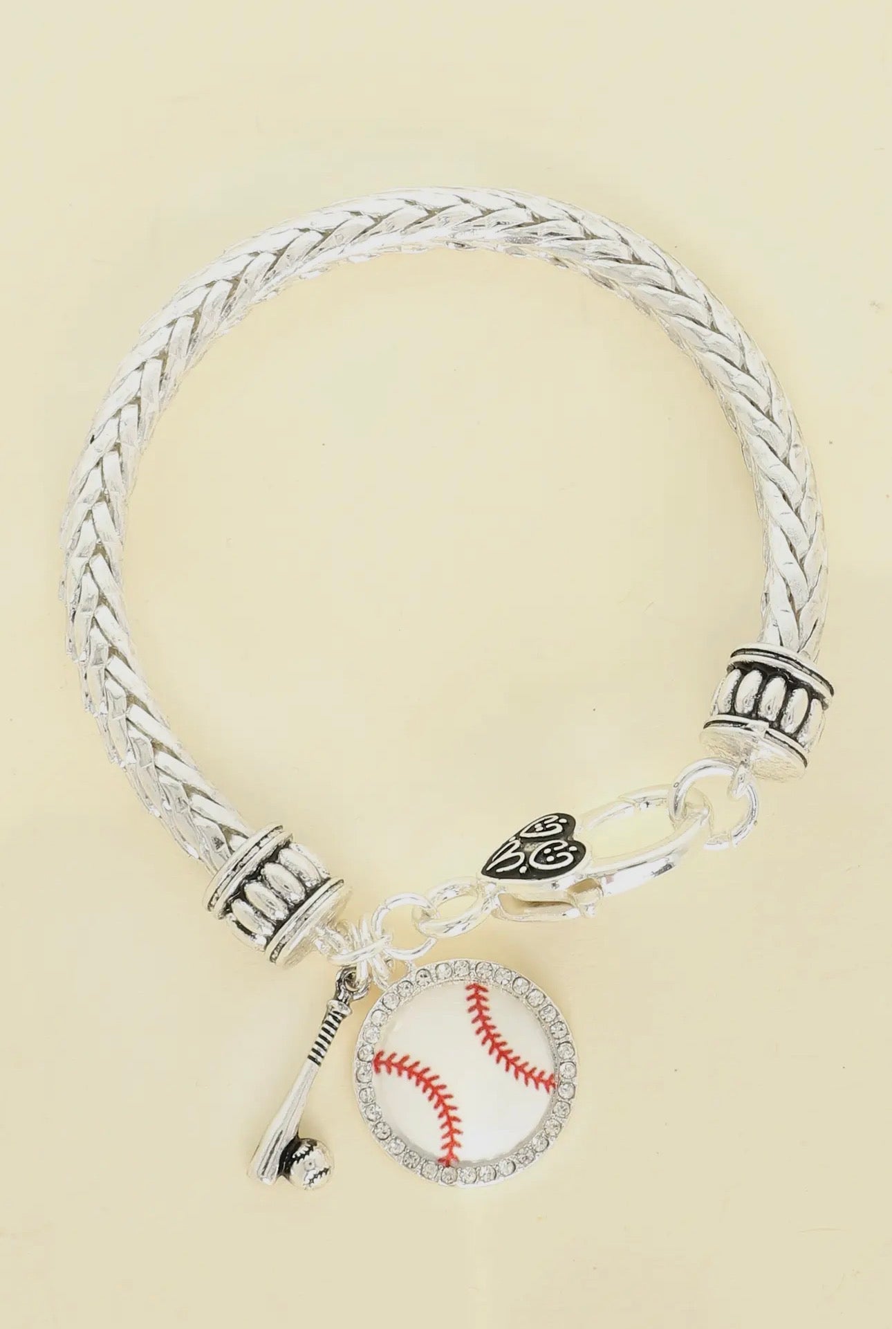 Baseball Charm Silver Bracelet