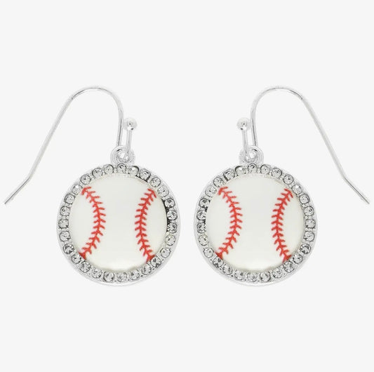 Baseball Dangle Earrings