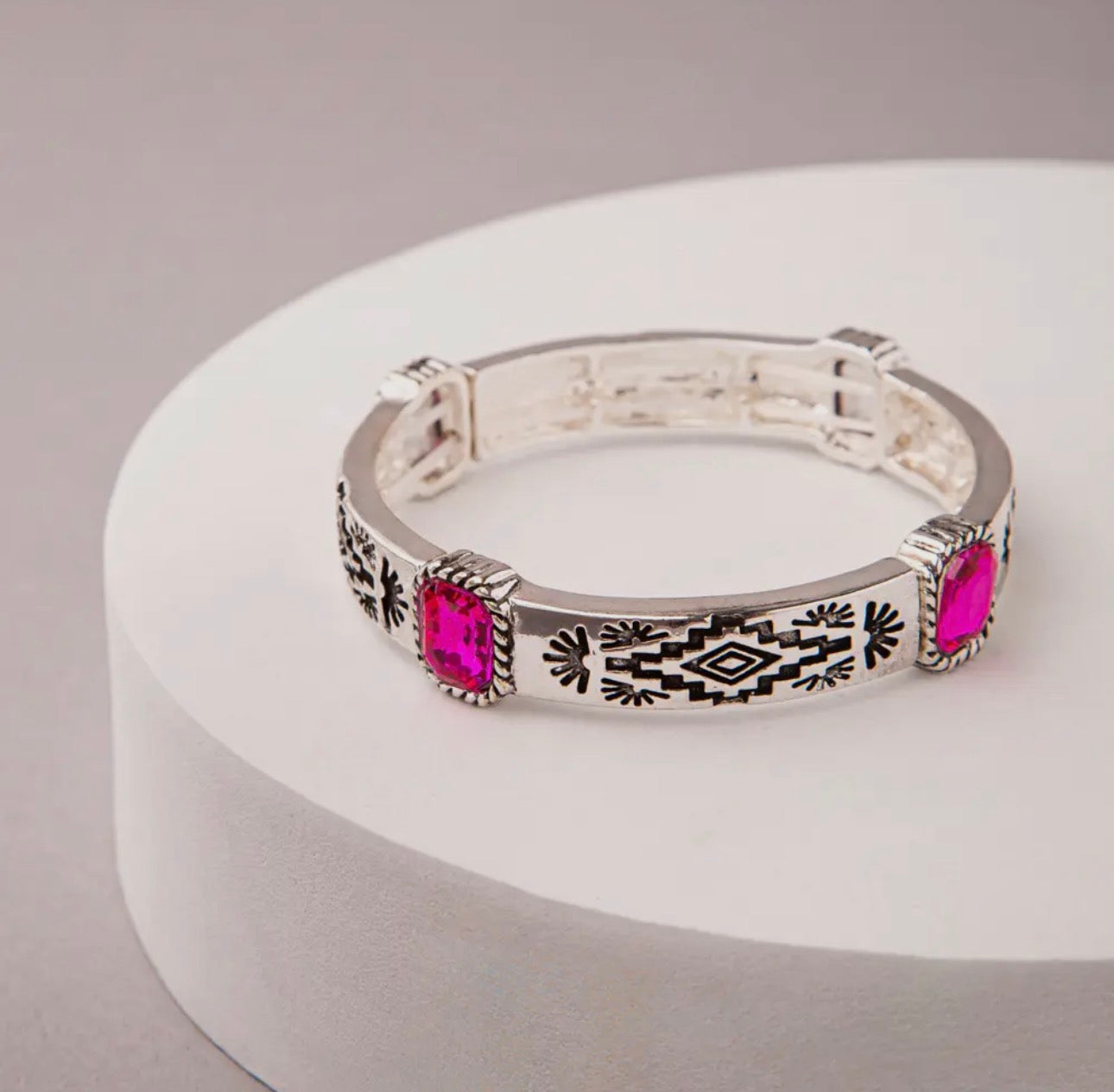 Western Fuchsia Aztec Bracelet