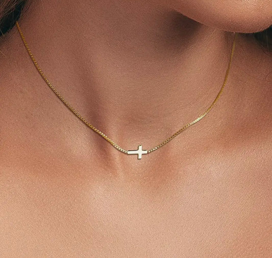 Dainty Gold Cross Necklace