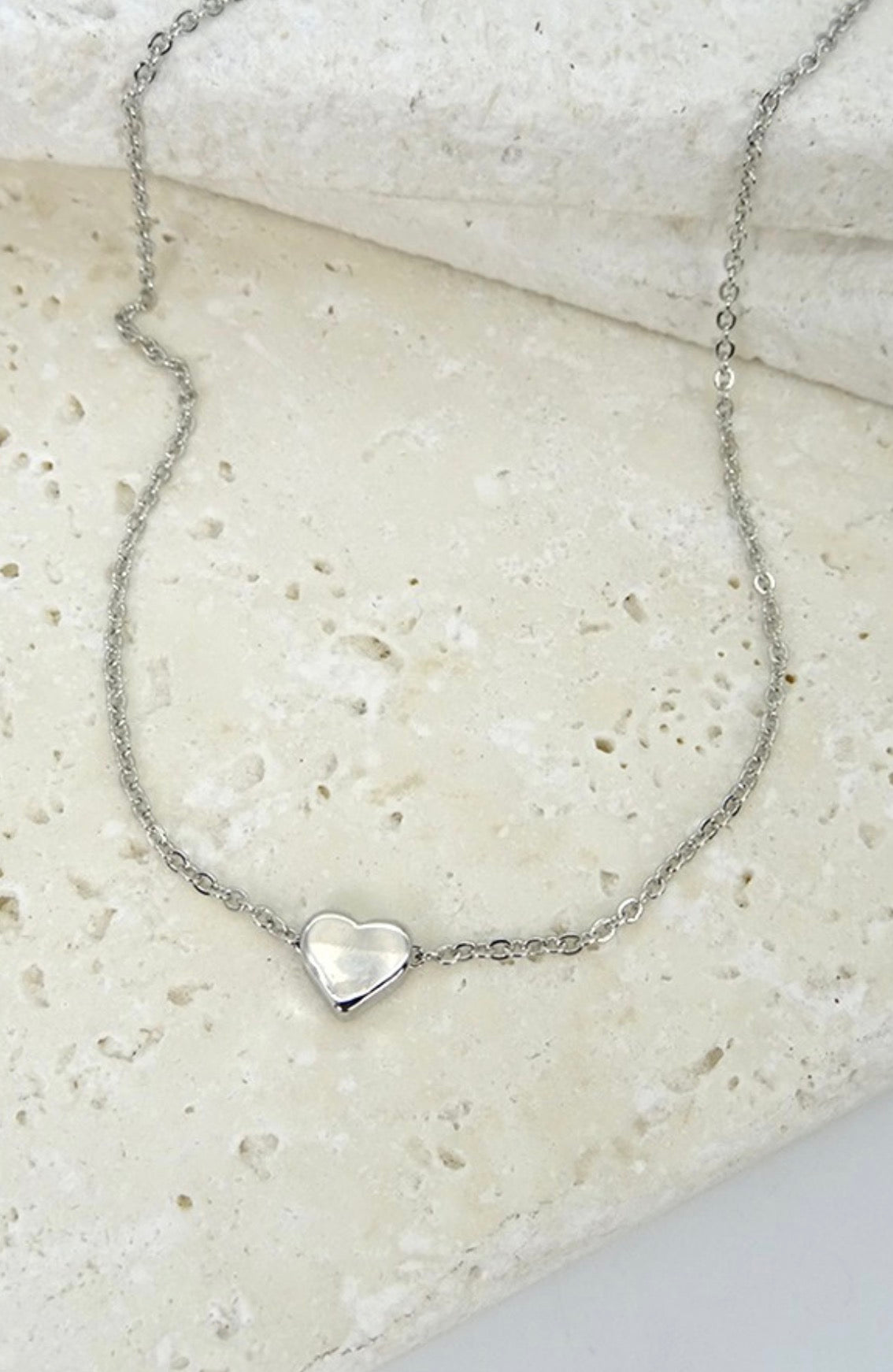 Classic Mini Silver Heart Necklace