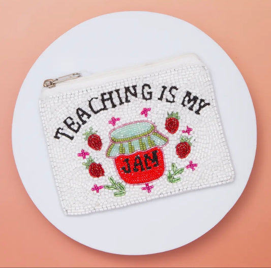Teaching Is My Jam Beaded Pouch