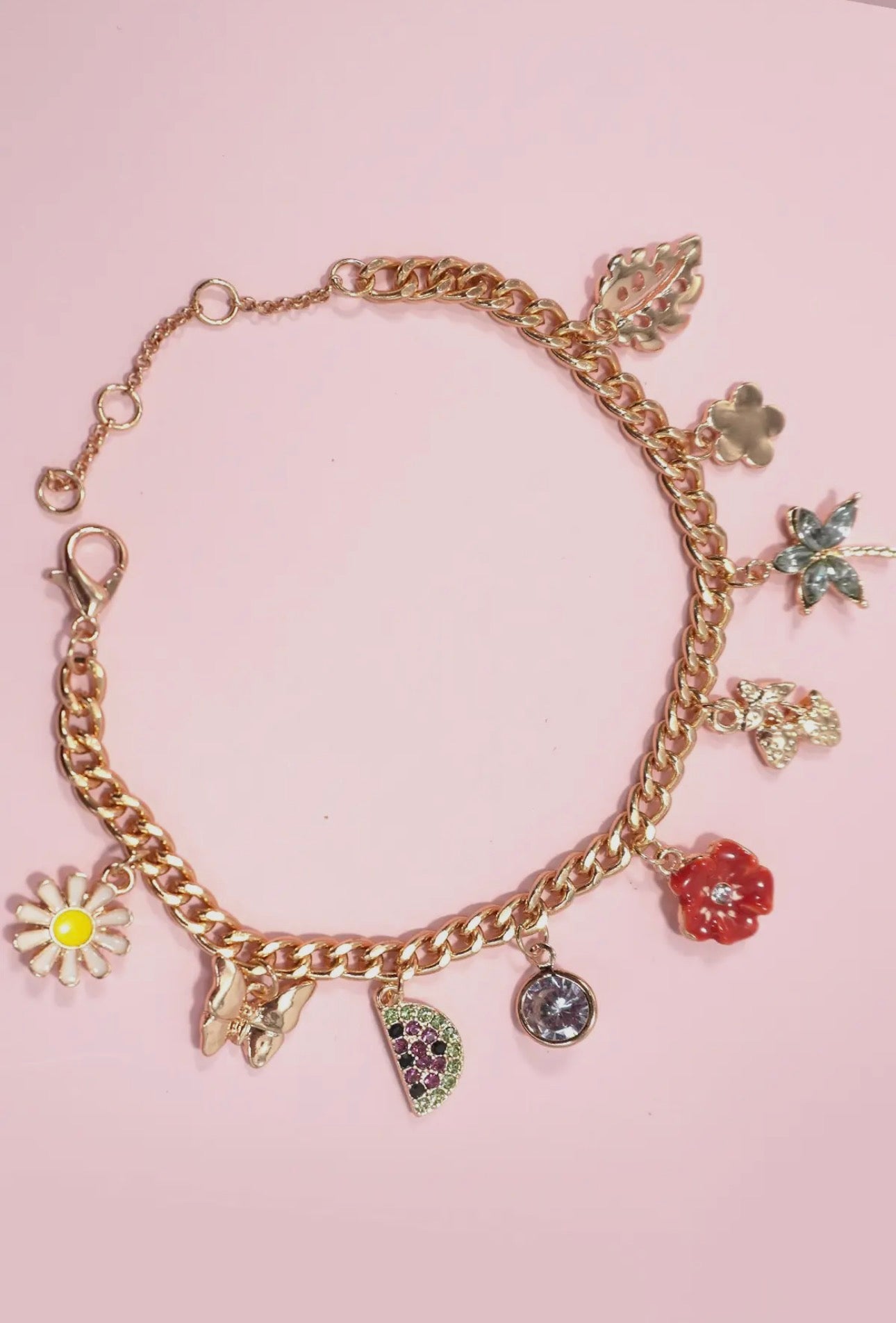 Fruit Flower Butterfly Charm Bracelet