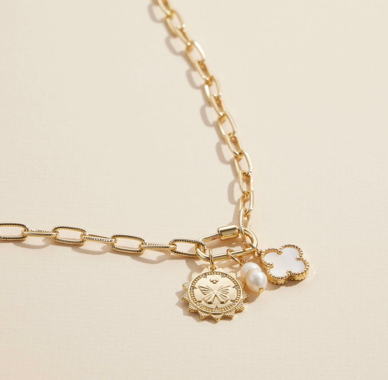 Clover Butterfly Chain Necklace