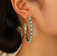 Western Turquoise Hoops