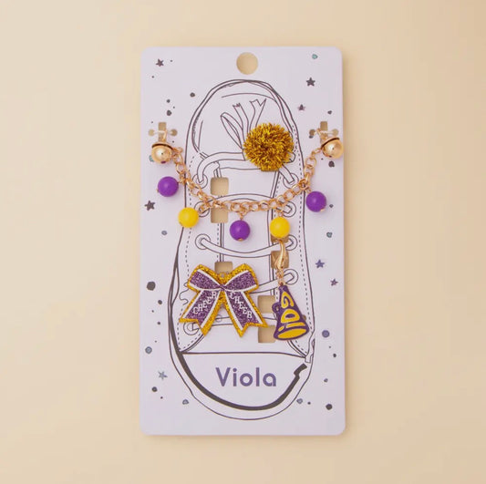 Purple & Gold School Spirit Shoe Charms